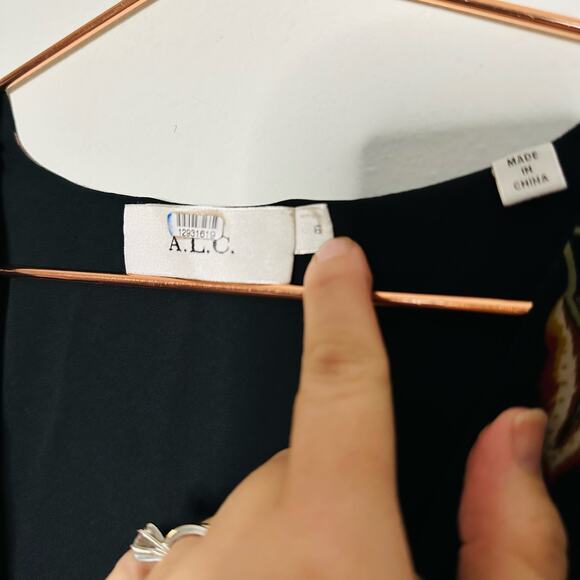 A.L.C. Annette Floral Silk Mini Long Sleeve Dress size 6 - Picture 11 of 16